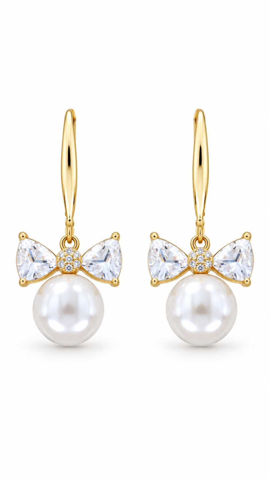 Bow & Pearl Drop Earrings