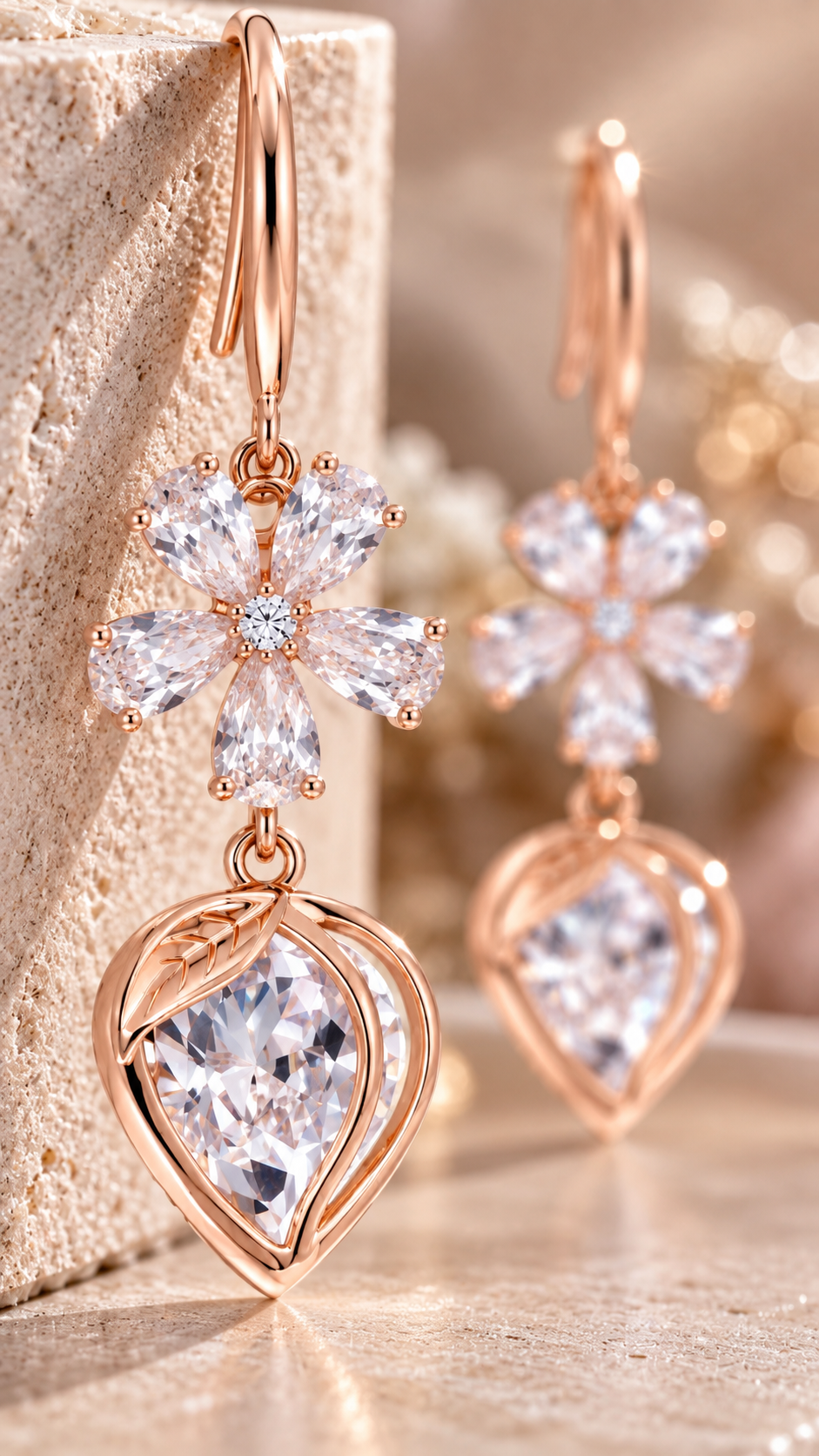 Pear-Cut Drop Earrings