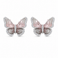 Pink Crystal Butterfly Earrings
