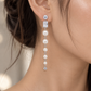 Graduated Pearl Long Drop Earrings