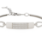 Silver Triple-Row CZ Plate Bracelet with Heart-Cut Sides