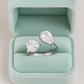 Trendy Double Pear Shaped Open Ring in Sterling Silver