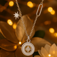 925 Silver Star Compass Pendant Necklace for Women – Trendy CZ Charm Chain Design