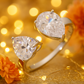 Trendy Double Pear Shaped Open Ring in Sterling Silver