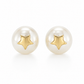 Elegant Gold Star Accent Pearl Stud Earrings for Women