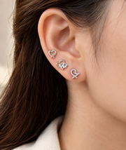 Triple Heart Stud Earrings Set – 3 Pairs - Aaryahi Silver jewellery product photo