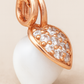Rose Gold Teardrop Pearl Pendant Necklace for Women – 925 Silver Chain with CZ Crystal Design