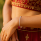 Silver Minimal Slim CZ Line Bangle for Women