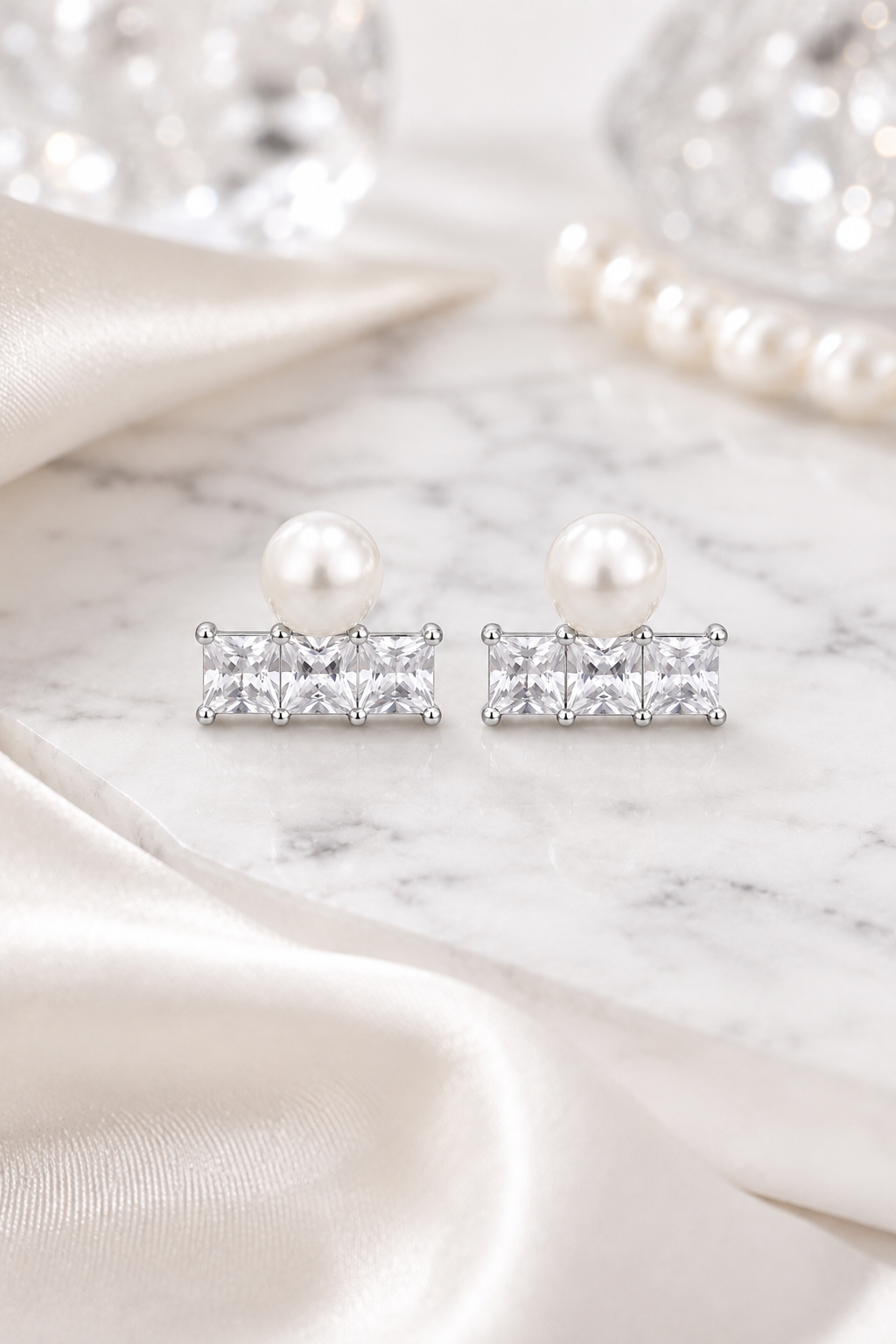Silver Pearl Earrings