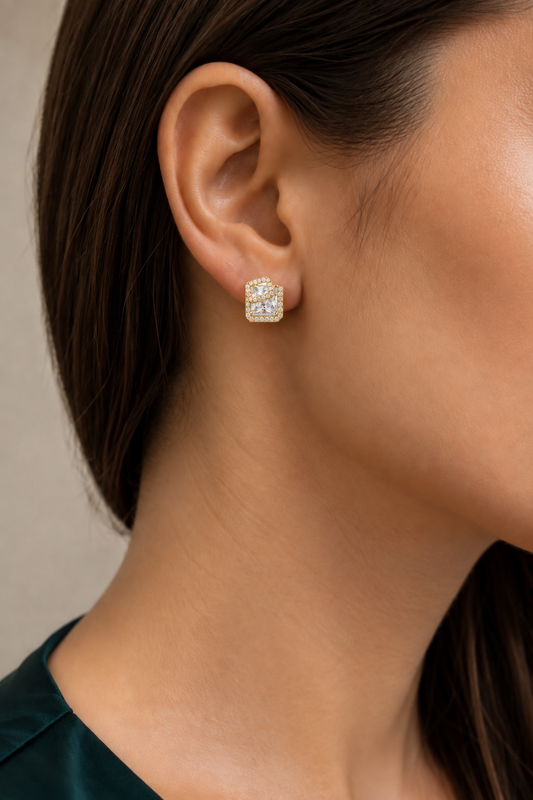 Geometric Square Earrings