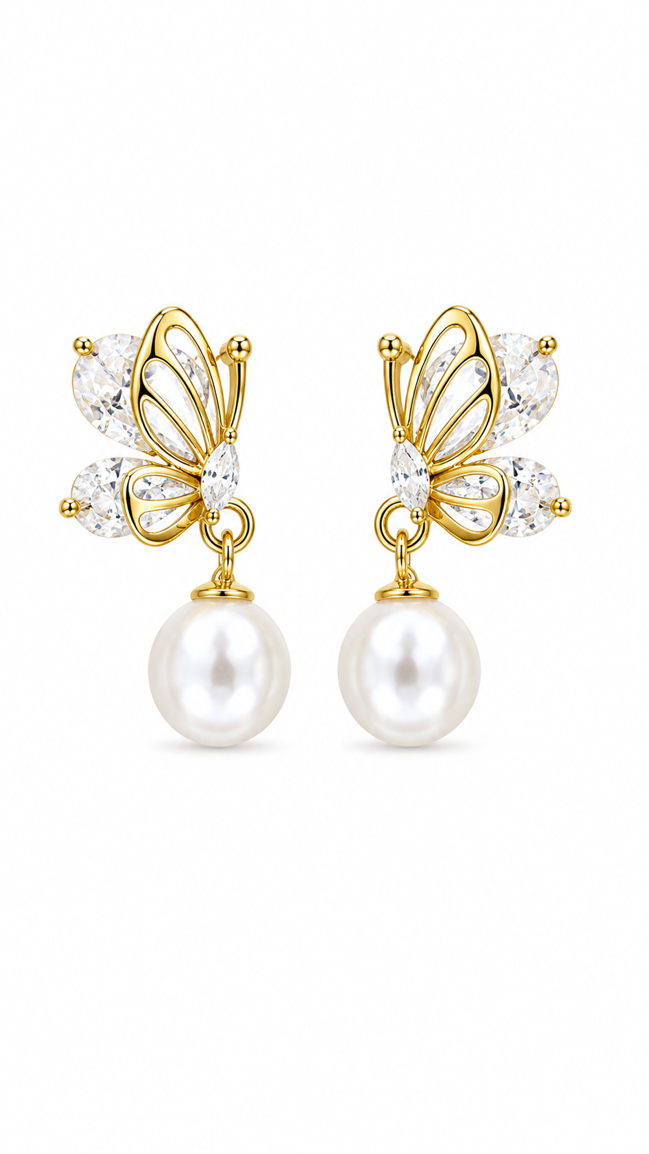 Butterfly Pearl Earrings