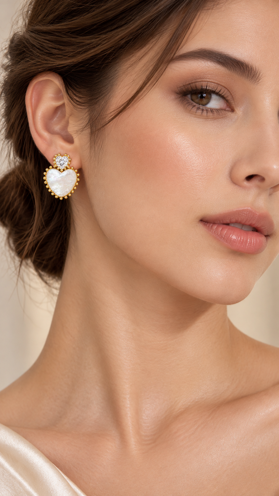 Pearl Heart Earrings