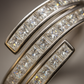 Double Row Cuff Style 925 Silver Zircon Band Ring