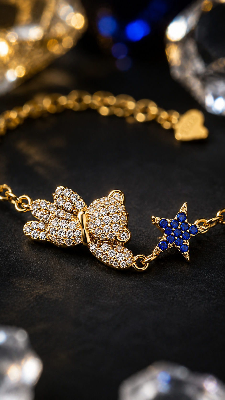 Butterfly & Blue Star Bracelet
