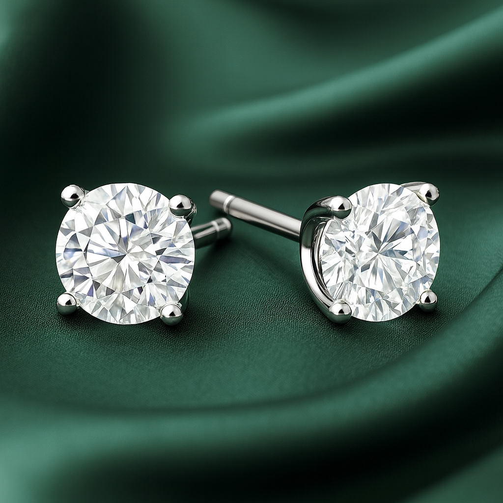 925 Silver Classic Round Solitaire CZ Stud Earrings