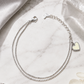 Double-Layer Chain Heart Charm Bracelet