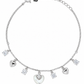 Pearl Heart Dangle Charm Bracelet