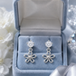 Elegant 925 Sterling Silver Round CZ Open Flower Drop Earrings for Women