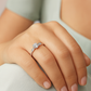 Elegant Solitaire 925 Silver Ring with Zircon Accents on Band