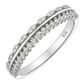 Stylish Leaf Pattern 925 Silver Band Ring with Zircon Stones