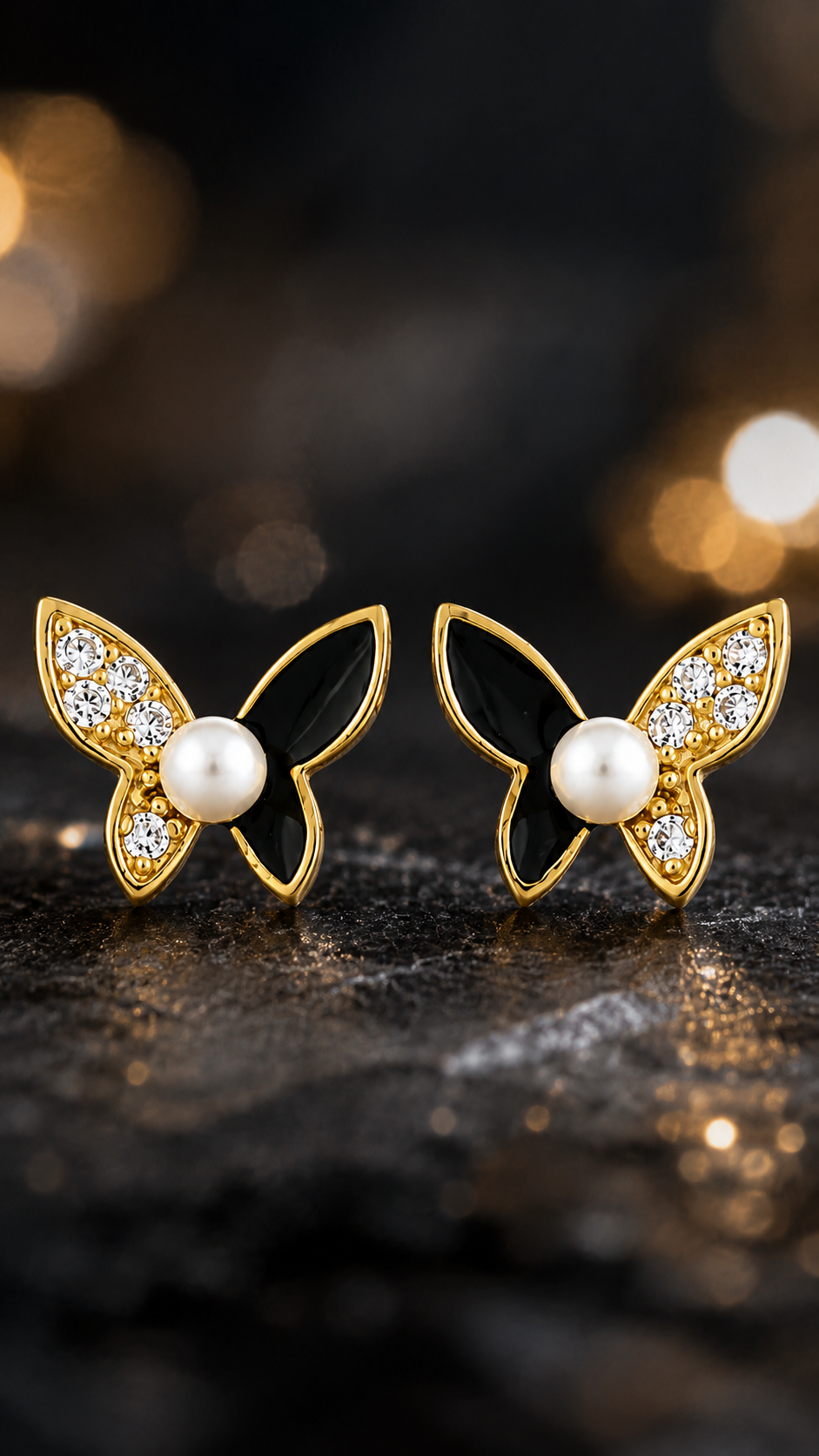 Black & White Butterfly Earrings
