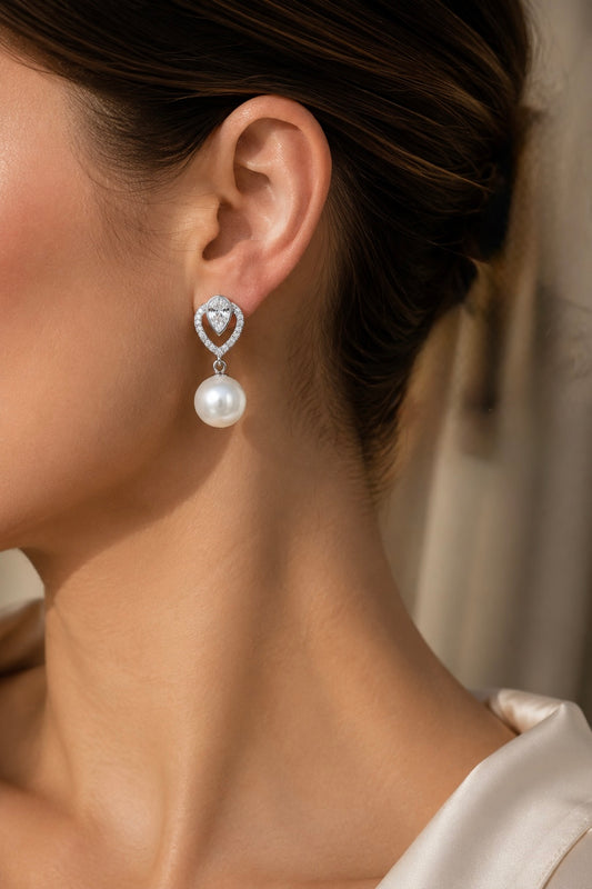 Silver Pear-Cut Earrings