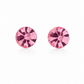 Pink Round Solitaire Earrings