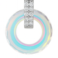 925 Silver Rainbow Crystal Circle Pendant Necklace for Women – Elegant Sparkling Jewelry