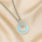 925 Silver Rainbow Crystal Circle Pendant Necklace for Women – Elegant Sparkling Jewelry