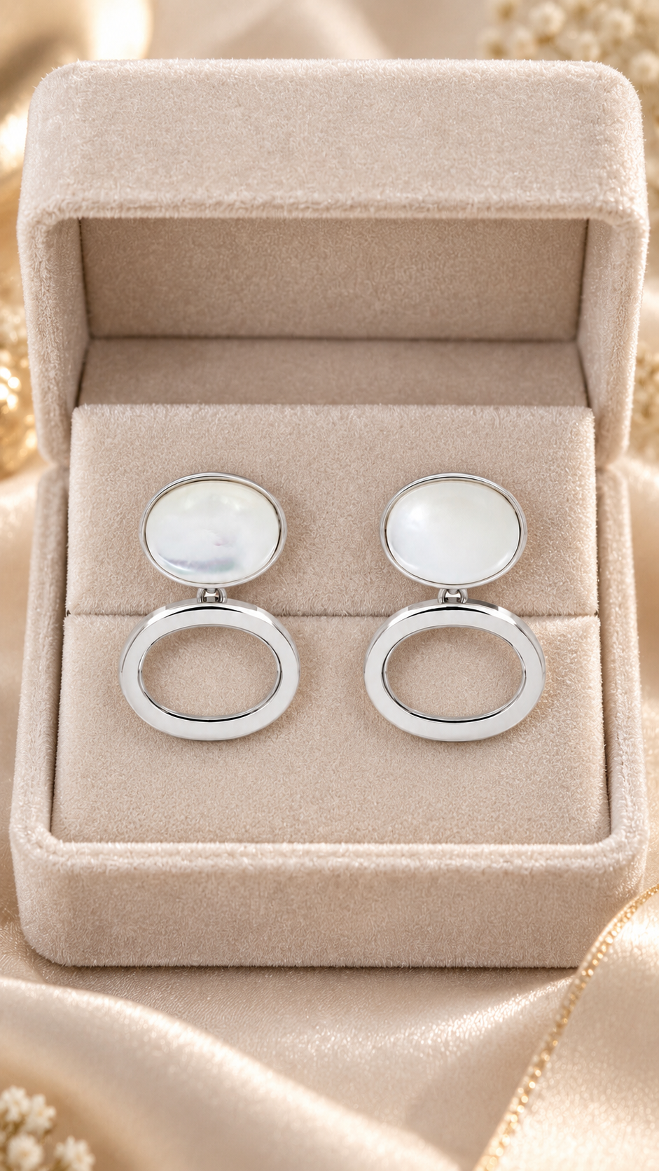 Pearl Oval Earrings