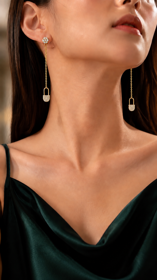 Padlock Chain Earrings