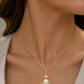 Elegant Gold Planet Pearl Pendant Necklace & Stud Earrings Jewelry Set