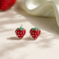 Red Green Strawberry Earrings
