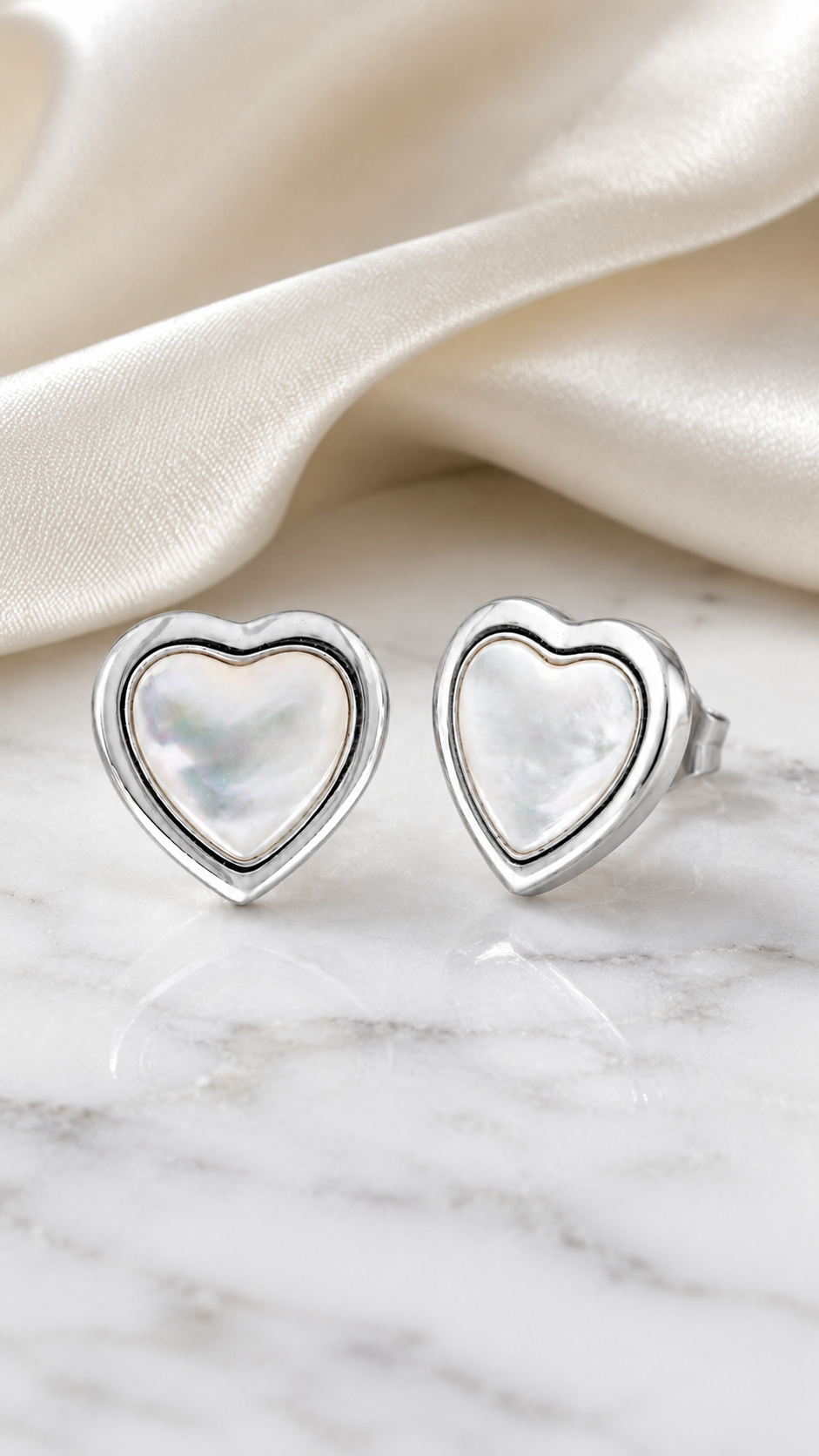 Pearl Heart Earrings