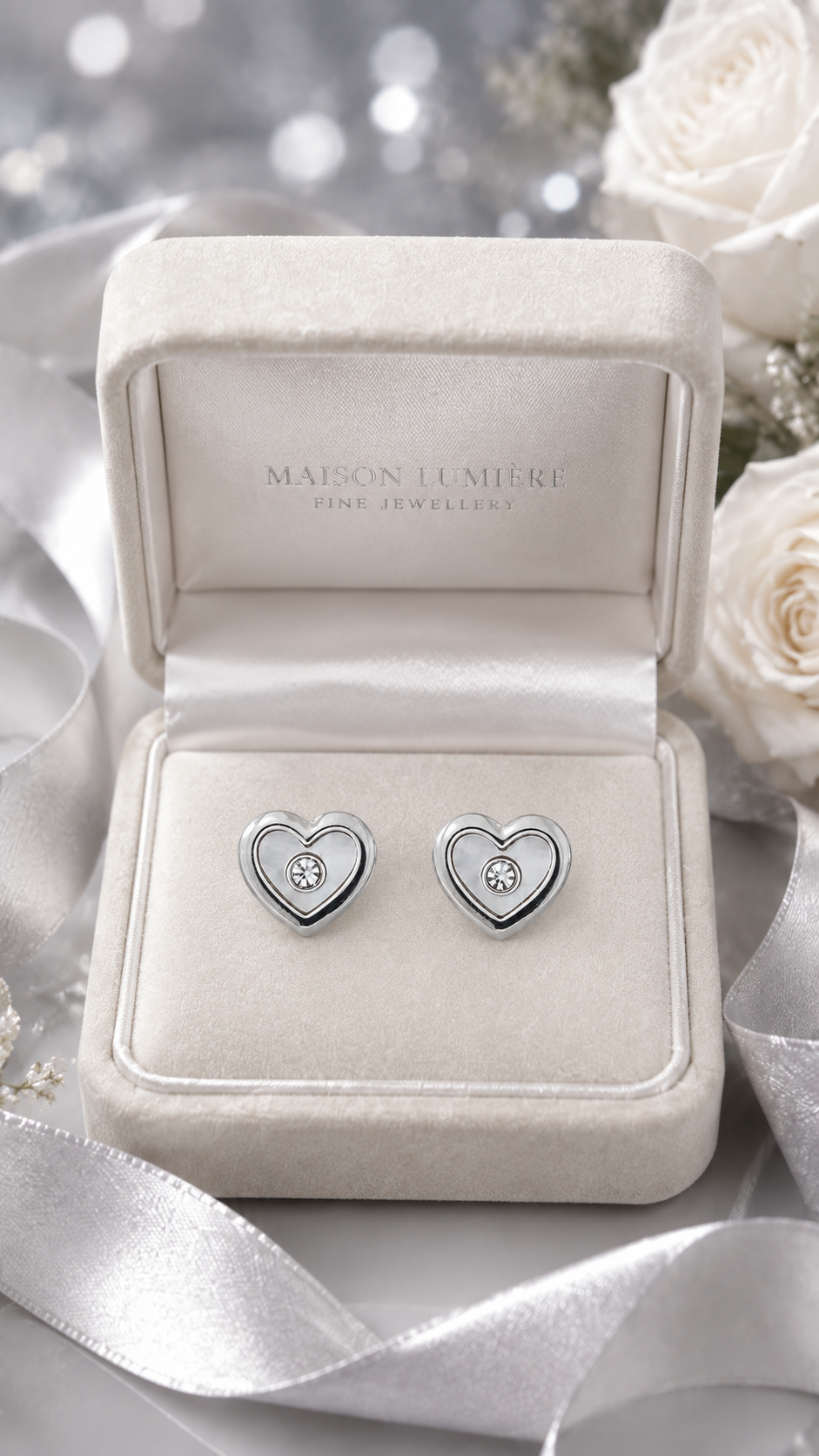 Pearl Heart Earrings