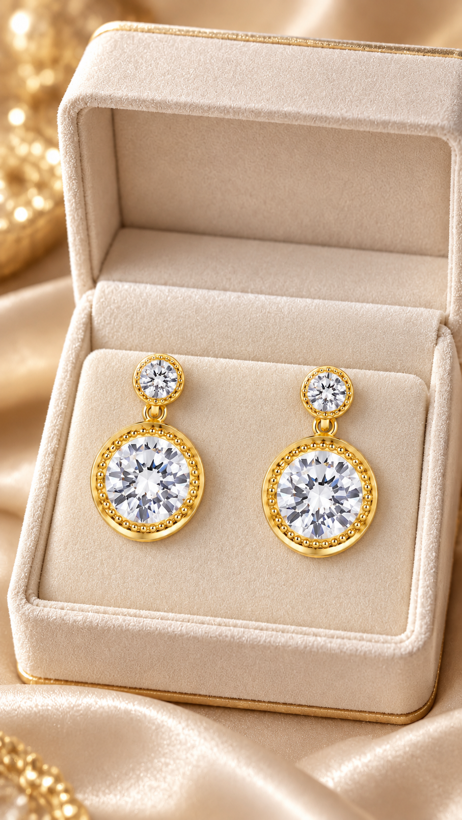 Gold Round Earrings