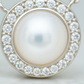 Round Pearl Zircon Pendant Necklace for Women 925 Silver Finish Elegant Daily and Party Wear Chain