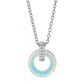 925 Silver Rainbow Crystal Circle Pendant Necklace for Women – Elegant Sparkling Jewelry