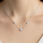 Triple Zircon Necklace for Women 925 Silver Finish Elegant Minimal Daily Wear Chain