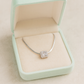 Square Solitaire Zircon Pendant Necklace for Women 925 Silver Finish Elegant Daily and Party Wear Chain