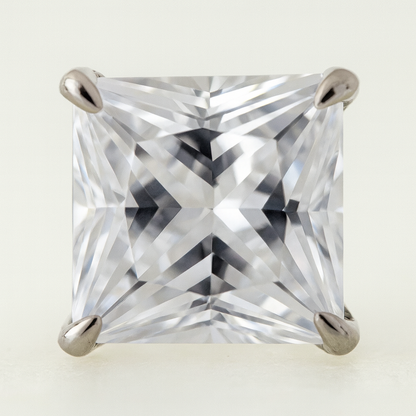 Princess-Cut Sparkling Solitaire Stud Earrings for Women | Elegant Daily Wear CZ Studs