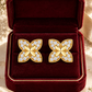 Silver Four-Petal Earrings