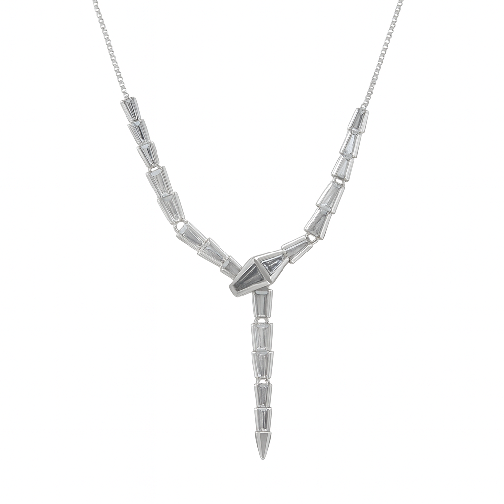 925 Silver Modern Y-Shaped Geometric Necklace for Women – Contemporary Statement Jewelry