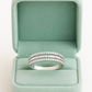 Double Row 925 Silver Ring with Round and Baguette Zircon Stones