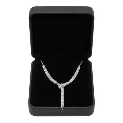 925 Silver Modern Y-Shaped Geometric Necklace for Women – Contemporary Statement Jewelry