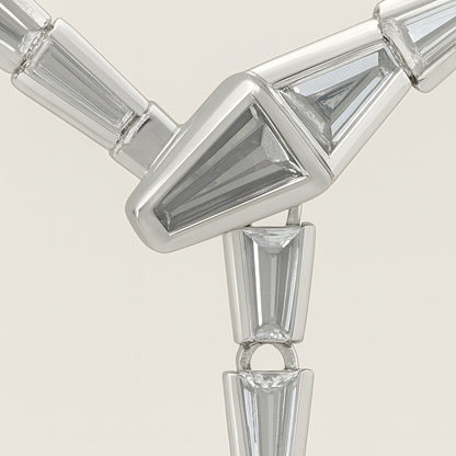 925 Silver Modern Y-Shaped Geometric Necklace for Women – Contemporary Statement Jewelry