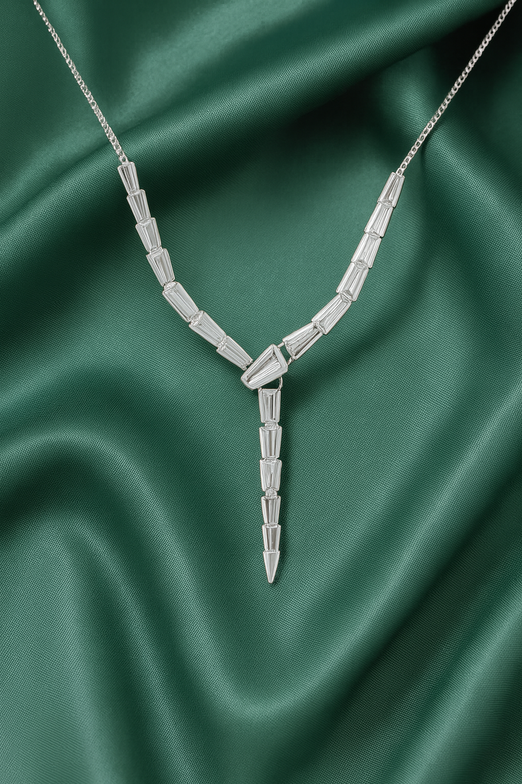 925 Silver Modern Y-Shaped Geometric Necklace for Women – Contemporary Statement Jewelry