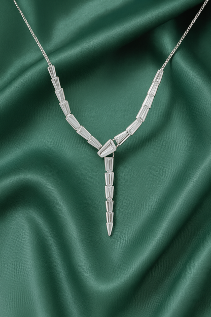 925 Silver Modern Y-Shaped Geometric Necklace for Women – Contemporary Statement Jewelry