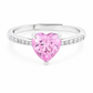 Pink Heart Solitaire Ring