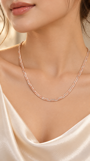 Rose Gold & Silver Two Tone Braided Chain